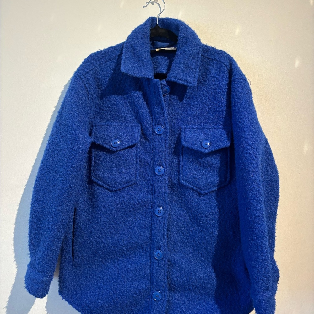 Cozy Royal Blue Teddy Jacket